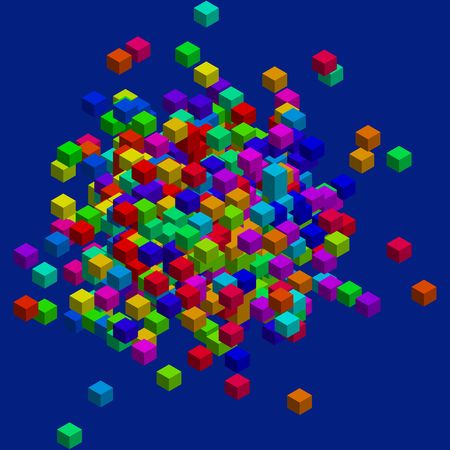 Colorful blocks cubes of data concept information illustation
