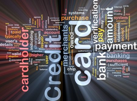 Software package box Word cloud concept illustration of credit cardの写真素材