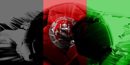 Flag of Afghanistan, national country symbol illustration sports soccer footballの写真素材