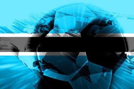 Flag of Botswana, national country symbol illustration sports soccer footballの写真素材