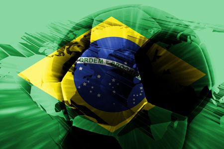 Flag of Brazil, national country symbol illustration sports soccer footballの写真素材