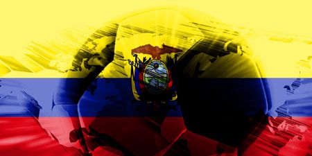 Flag of Ecuador, national country symbol illustration sports soccer footballの写真素材
