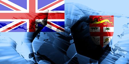 Flag of Fiji, national country symbol illustration sports soccer footballの写真素材