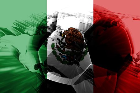 Flag of Mexico, national country symbol illustration sports soccer footballの写真素材