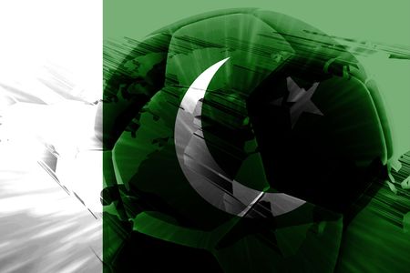 Flag of Pakistan, national country symbol illustration sports soccer footballの写真素材