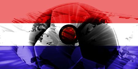 Flag of Paraguay, national country symbol illustration sports soccer footballの写真素材