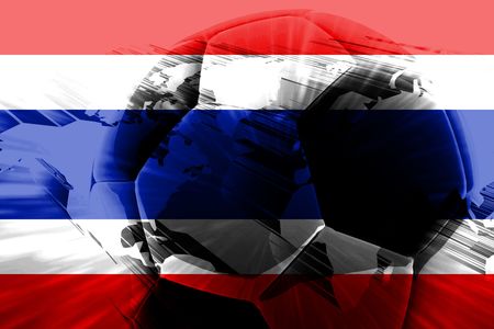 Flag of Thailand, national country symbol illustration sports soccer footballの写真素材