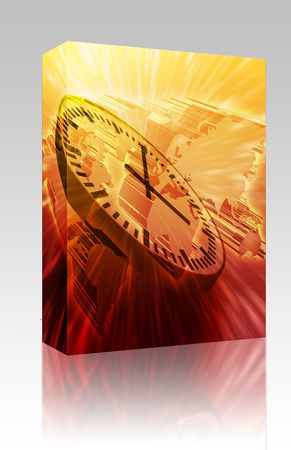 Software package box Time management worldwide global concept abstract illustrationの写真素材