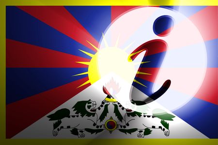 Flag of Tibet, national symbol illustration clipart information helpの写真素材