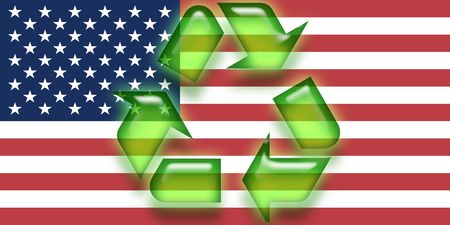 Flag of United States of America, national country symbol illustration eco recyclingの写真素材