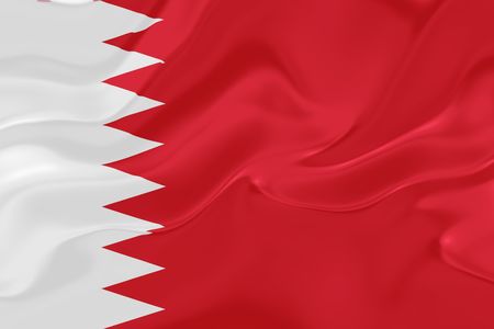 Flag of Bahrain, national country symbol illustration wavy fabricの写真素材