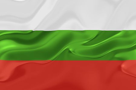 Flag of Bulgaria, national symbol illustration clipart wavy fabricの写真素材