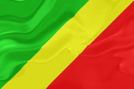 Flag of Congo, national country symbol illustration wavy fabricの写真素材