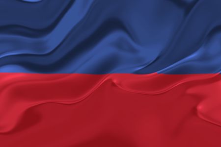 Flag of Haiti, national country symbol illustration wavy fabricの写真素材