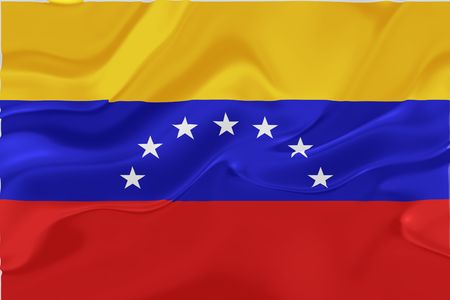 Flag of Venezuela, national country symbol illustration wavy fabricの写真素材