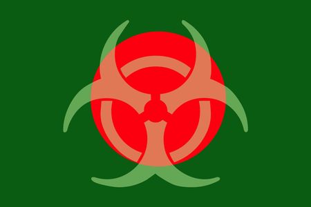 Flag of Bangladesh, national country symbol illustration health warning alertの写真素材