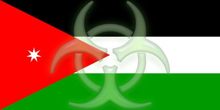 Flag of Jordan, national country symbol illustration health warning alertの写真素材