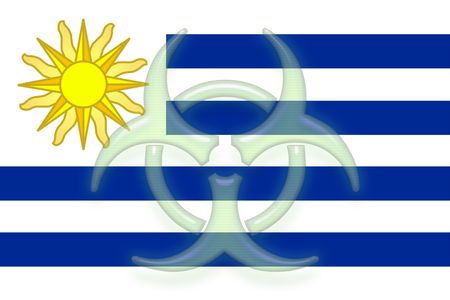 Flag of Uruguay, national country symbol illustration health warning alertの写真素材