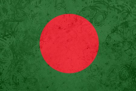 Flag of Bangladesh, national country symbol illustration rough grunge textureの写真素材
