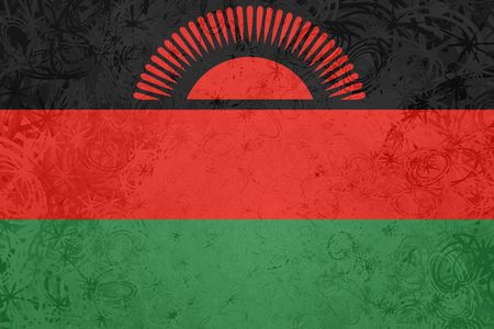 Flag of Malawi, national country symbol illustration rough grunge textureの写真素材