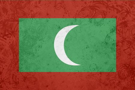 Flag of Maldives, national country symbol illustration rough grunge textureの写真素材
