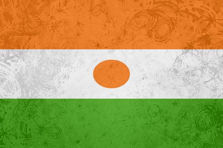Flag of Niger, national country symbol illustration rough grunge textureの写真素材