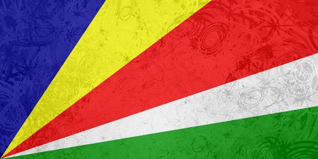 Flag of Seychelles, national country symbol illustration rough grunge textureの写真素材