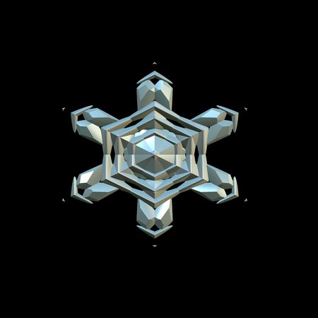 Snowflake crystal repeating radial pattern design illustrationの写真素材