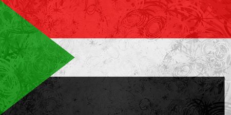 Flag of Sudan, national country symbol illustration rough grunge textureの写真素材