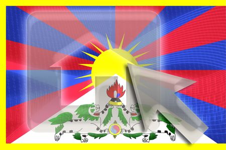 Flag of Tibet, national symbol illustration clipart home website internetの写真素材