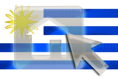 Flag of Uruguay, national country symbol illustration home website internetの写真素材