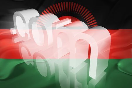 Flag of Malawi, national country symbol illustration wavy fabric www internet e-commerceの写真素材