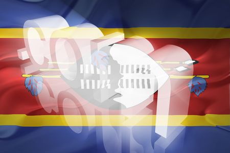 Flag of Swaziland, national country symbol illustration wavy fabric www internet e-commerceの写真素材