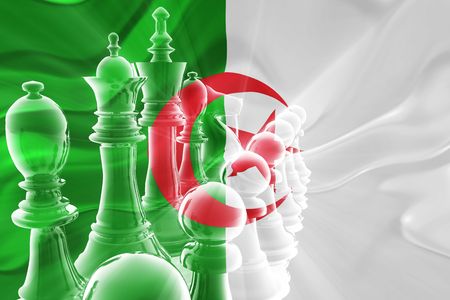 Flag of Algeria, national country symbol illustration wavy fabric business competition strategyの写真素材