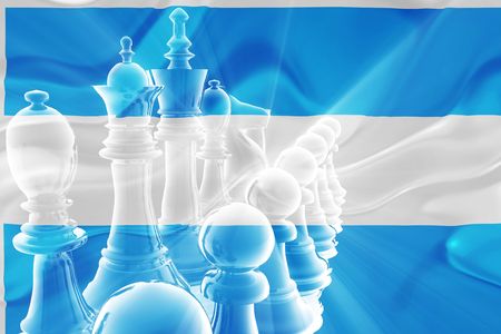 Flag of Argentina, national symbol illustration clipart wavy fabric business competition strategyの写真素材