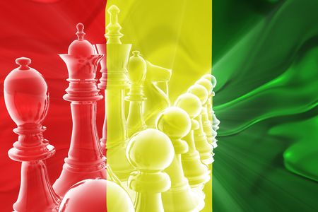 Flag of Guinea, national country symbol illustration wavy fabric business competition strategyの写真素材