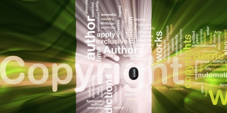 Flag of Nigeria, national country symbol illustration wavy fabric national copyright lawの写真素材