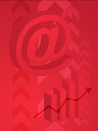 Abstract financial success illustration with electronic at symbolの写真素材