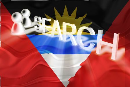 Flag of Antigua national country symbol illustration wavy internet search technologyの写真素材