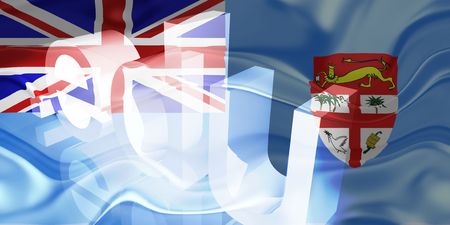 Flag of Fiji, national country symbol illustration wavy edu education websiteの写真素材