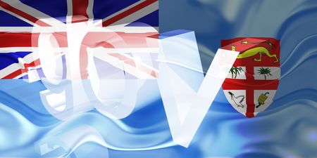 Flag of Fiji, national country symbol illustration wavy gov government websiteの写真素材