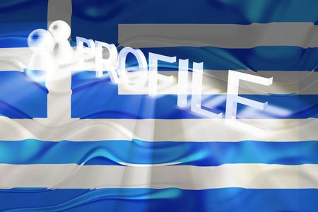 Flag of Greece, national country symbol illustration wavy internet information profileの写真素材