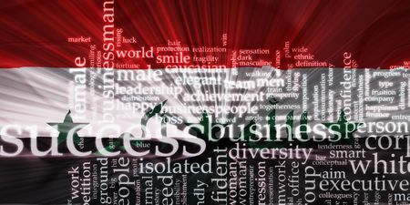 Flag of Iraq, national country symbol illustration wavy business success conceptの写真素材