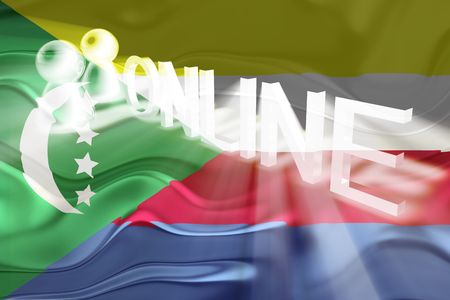 Flag of Comoros , national country symbol illustration wavy internet online websiteの写真素材