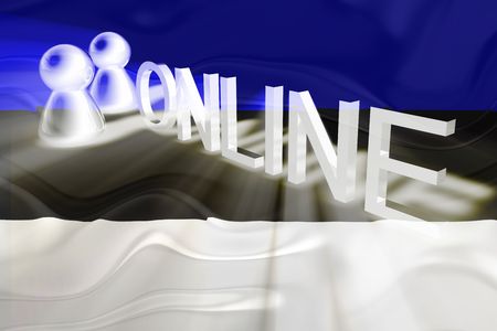 Flag of Estonia, national country symbol illustration wavy internet online websiteの写真素材