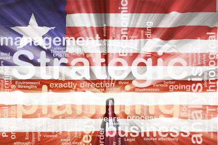 Flag of Liberia, national country symbol illustration wavy business strategic planningの写真素材