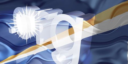 Flag of Marshall Islands, national country symbol illustration wavy org organization websiteの写真素材