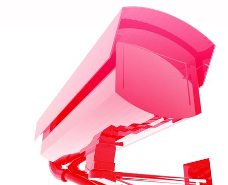 Security camera illustration glossy metal style isolatedの写真素材