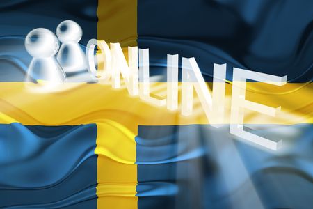 Flag of Sweden, national country symbol illustration wavy internet online website