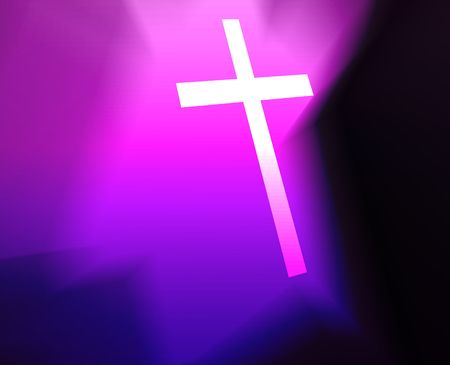 Christian church cross, religious spiritual symbol illustrationの写真素材
